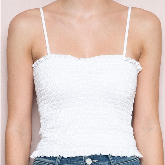 Forever 21 Tops - 🚨4/$20🚨nwt ruched white tank top